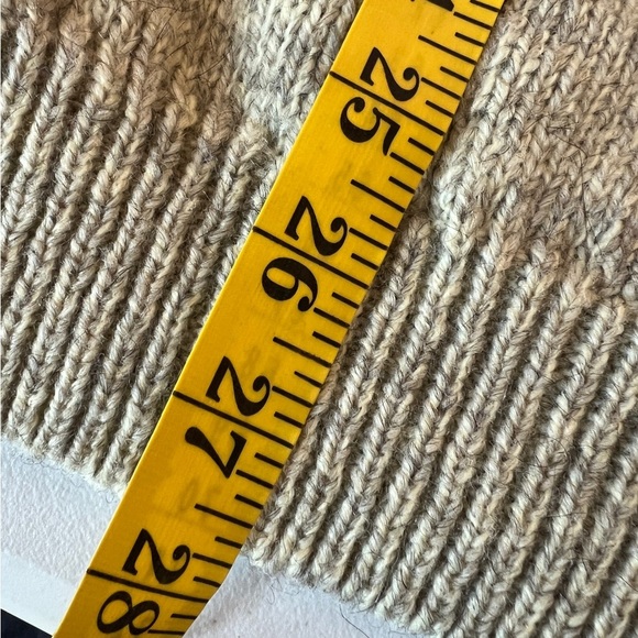 Vintage Men's Alpaca Beige Cable Knit Sweater with Stripes Italy - Picture 9 of 10